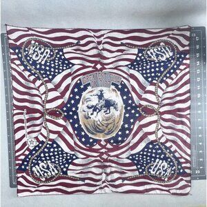 Vintage Rodeo Cowboy Bronc Rider Bandana Greatest Show On Dirt Stars & Stripes U